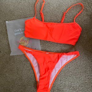 Aurelle bright orange bikini
